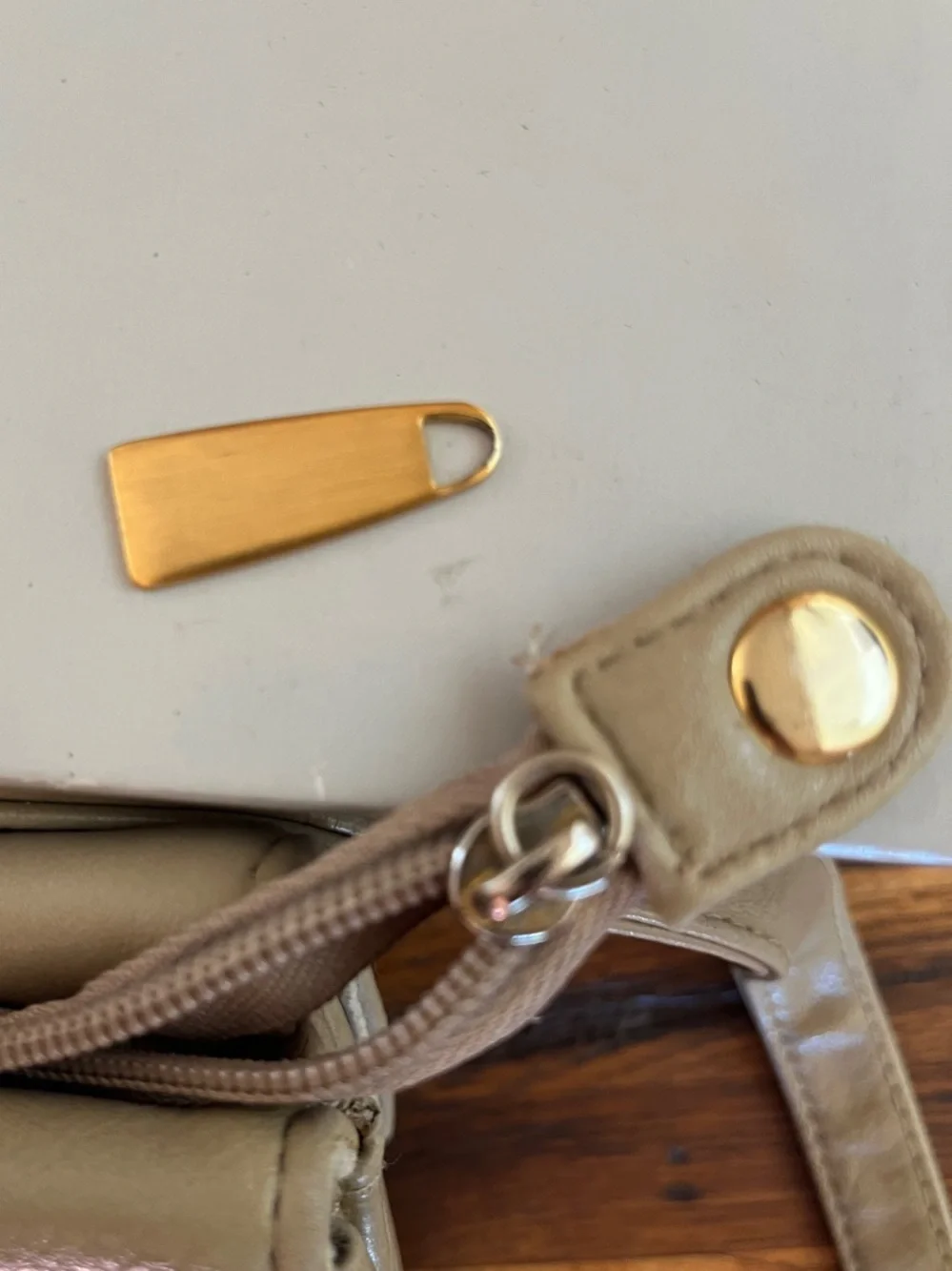 Rosetti Beige Crossbody Bag with Gold Hardware